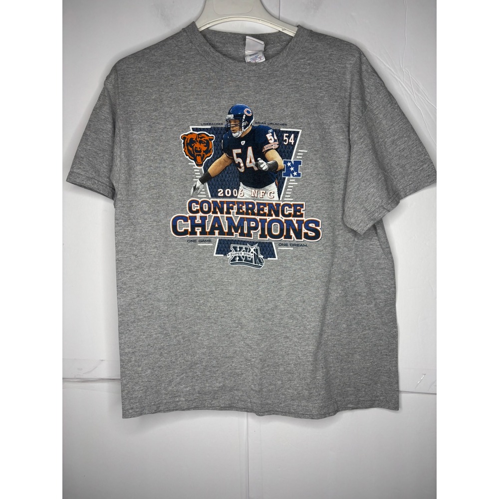 NFL Chicago Bears‎ 2006 NFC Champions Brian Urlacher Gray T-Shirt Mens Large